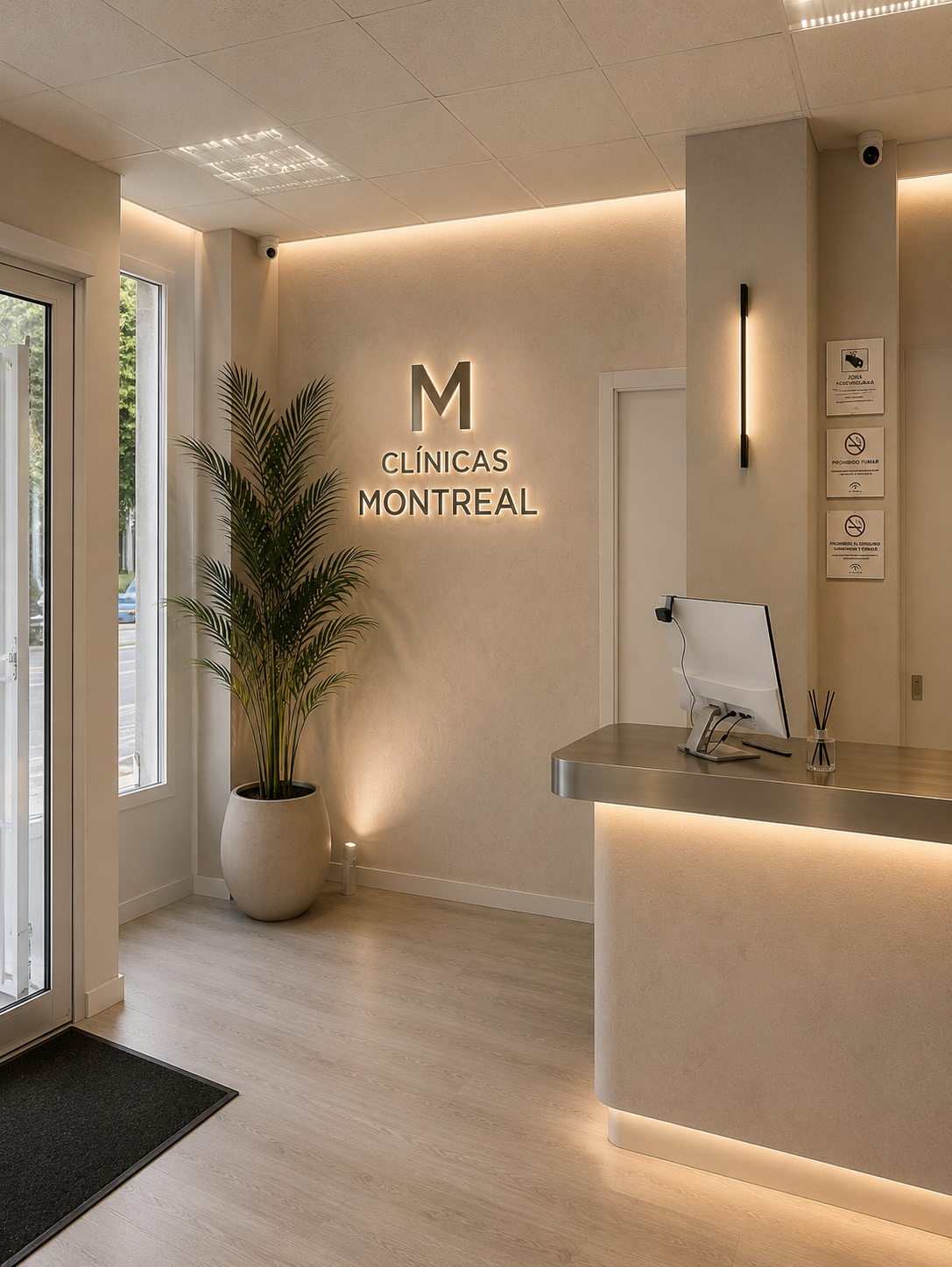 Recepción de Monreal Dental en Jerez de la Frontera - clínica dental moderna y premium